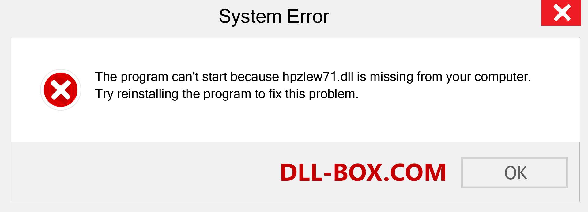  hpzlew71.dll file is missing?. Download for Windows 7, 8, 10 - Fix  hpzlew71 dll Missing Error on Windows, photos, images